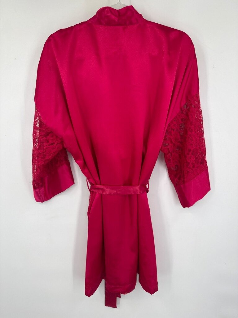 women Victoria's Secret Satin & Lace Robe Magenta Intimates/Sleepwear