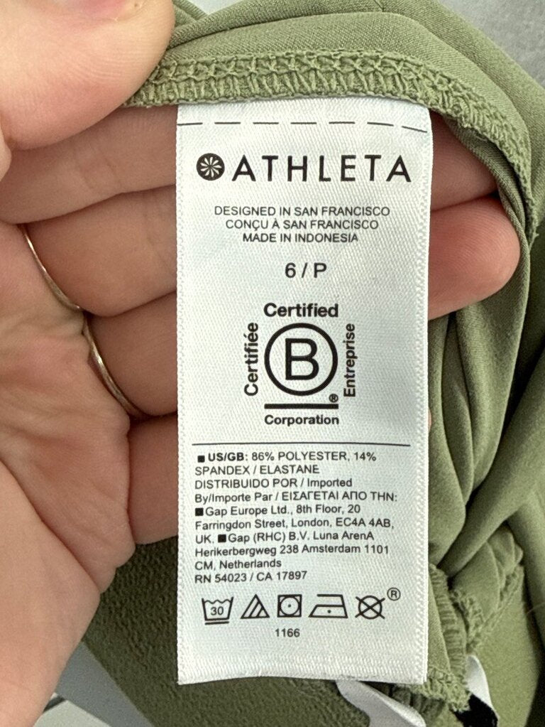women Athleta Cropped Active Pants Olive Green Activewear 6