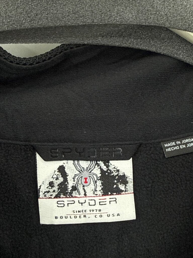 men Spyder Quarter-Zip Pullover Black Jacket XL