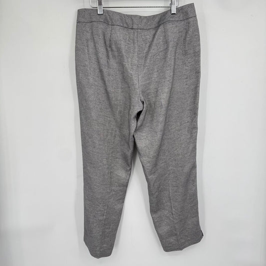 women Talbots NWT Metallic Linen Silver/Gray Pants 12