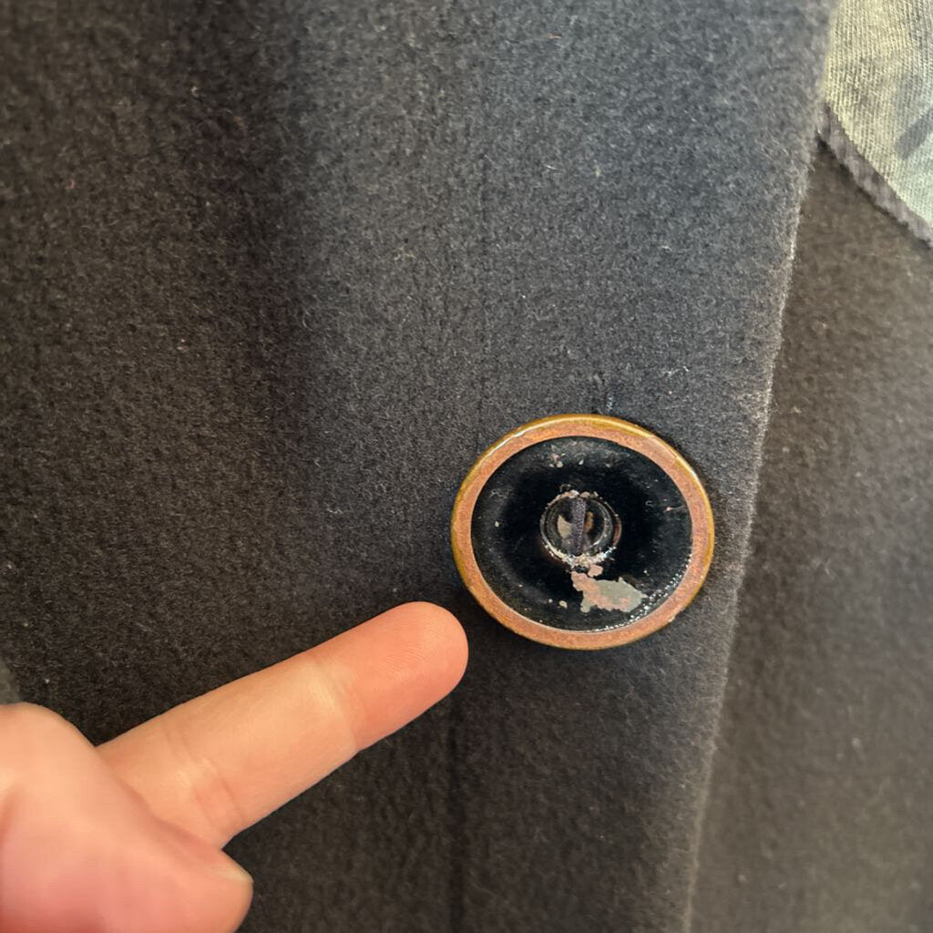 women Bluefish Wool Overcoat Black Coat XL/XXL