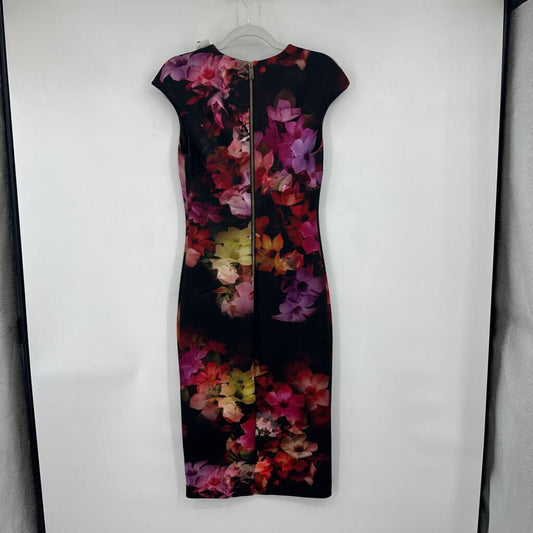 women Ted Baker Scuba Knit Floral Black Dress 2