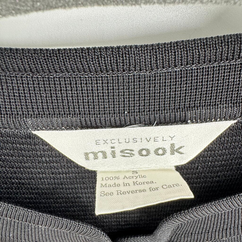 women Misook Duster Cardigan Black Sweater S