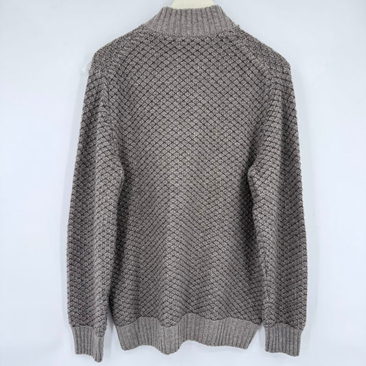 men Joseph Abboud Wool Blend 1/4 Zip Taupe Sweater XL