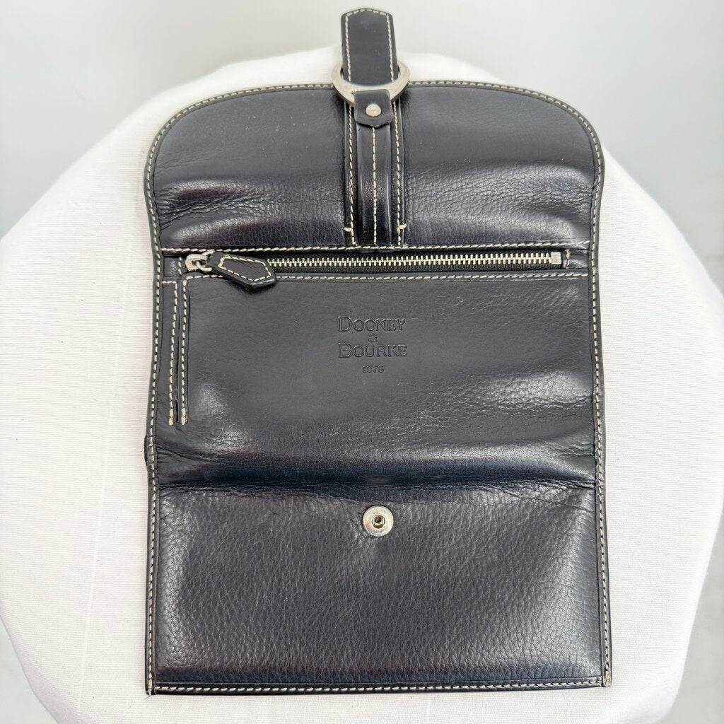 women Dooney & Bourke 1975 Anniversary Edition Pebble Leather Wallet Black Purse 7.5x4