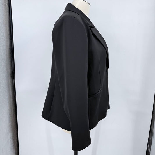 women Good American NWT Classic Sculpted Scuba Knit Blazer Black Jacket 4XL