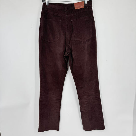 women Thakoon Striaght Leg Corduroy Chocolate Brown Pants 8