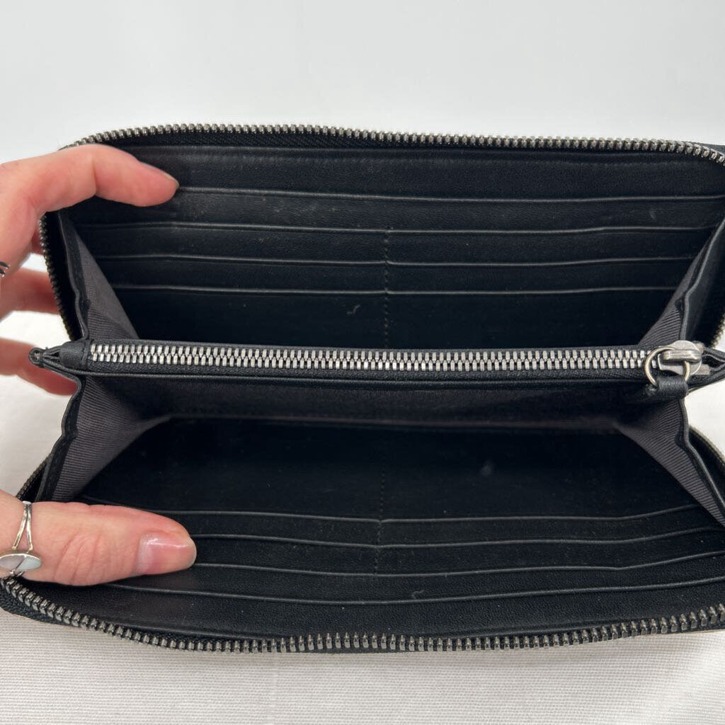 women Rag & Bone Crosby Continental Fawn Python Wallet Black & Gray Purse