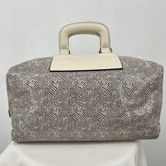 women Calvin Klein Python Duffle Cream & Gray Purse