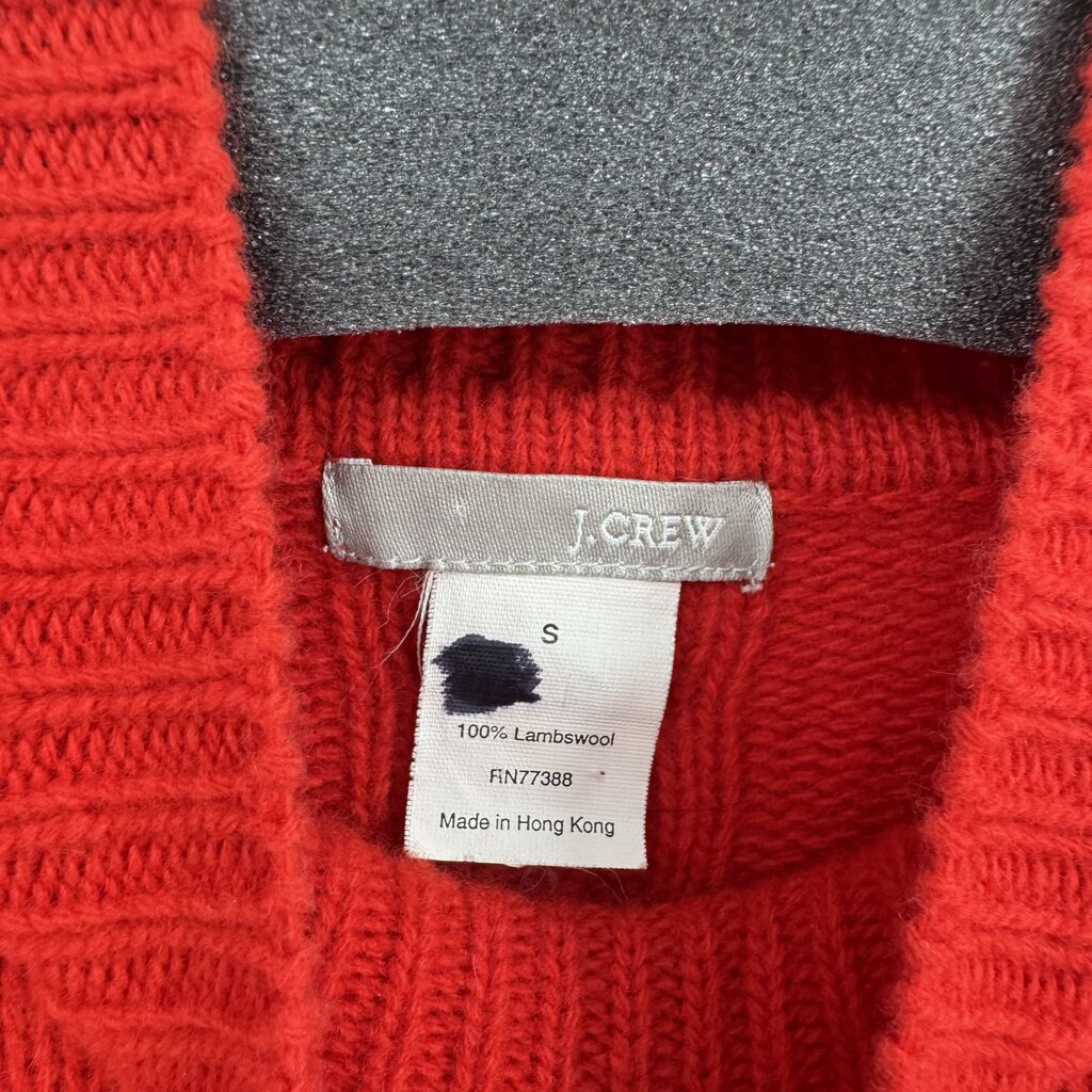 women J. Crew Wool Cable Knit Red Sweater S
