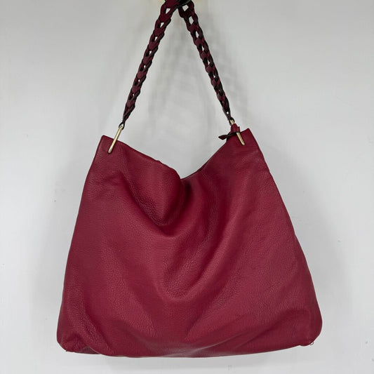 women Vince Camuto Leather Shoulder Bag Cranberry Red Purse 17" x 13"x4"