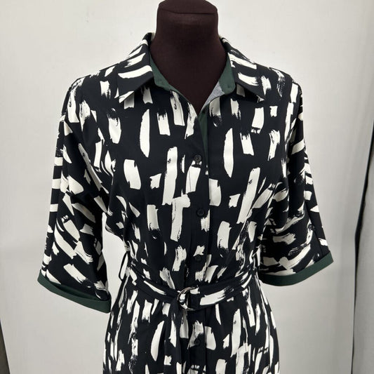 women Lysse NWT Rubia Abstract Print Black and White Dress M