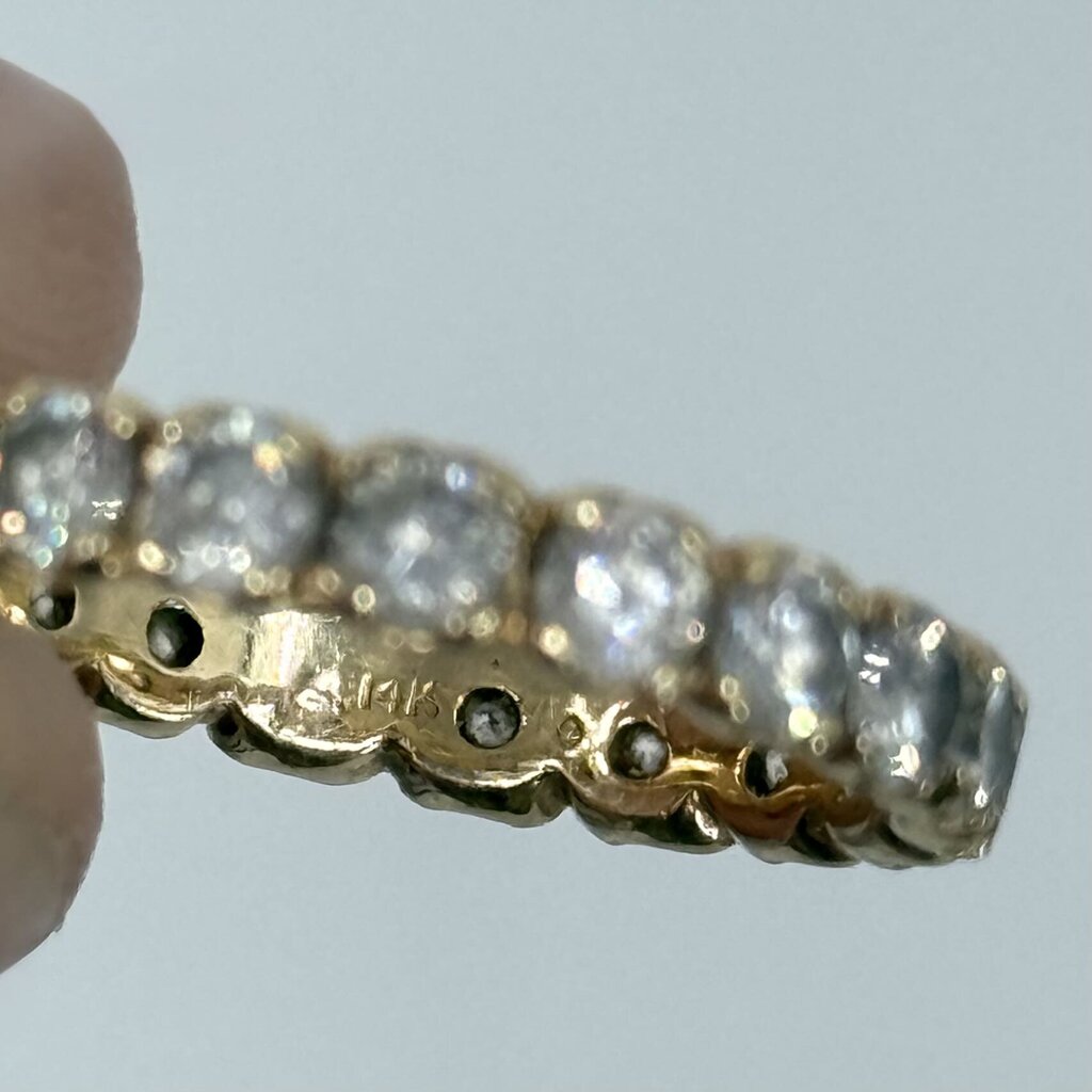 14K Gold & White Sapphire Infinity Band Ring Jewelry