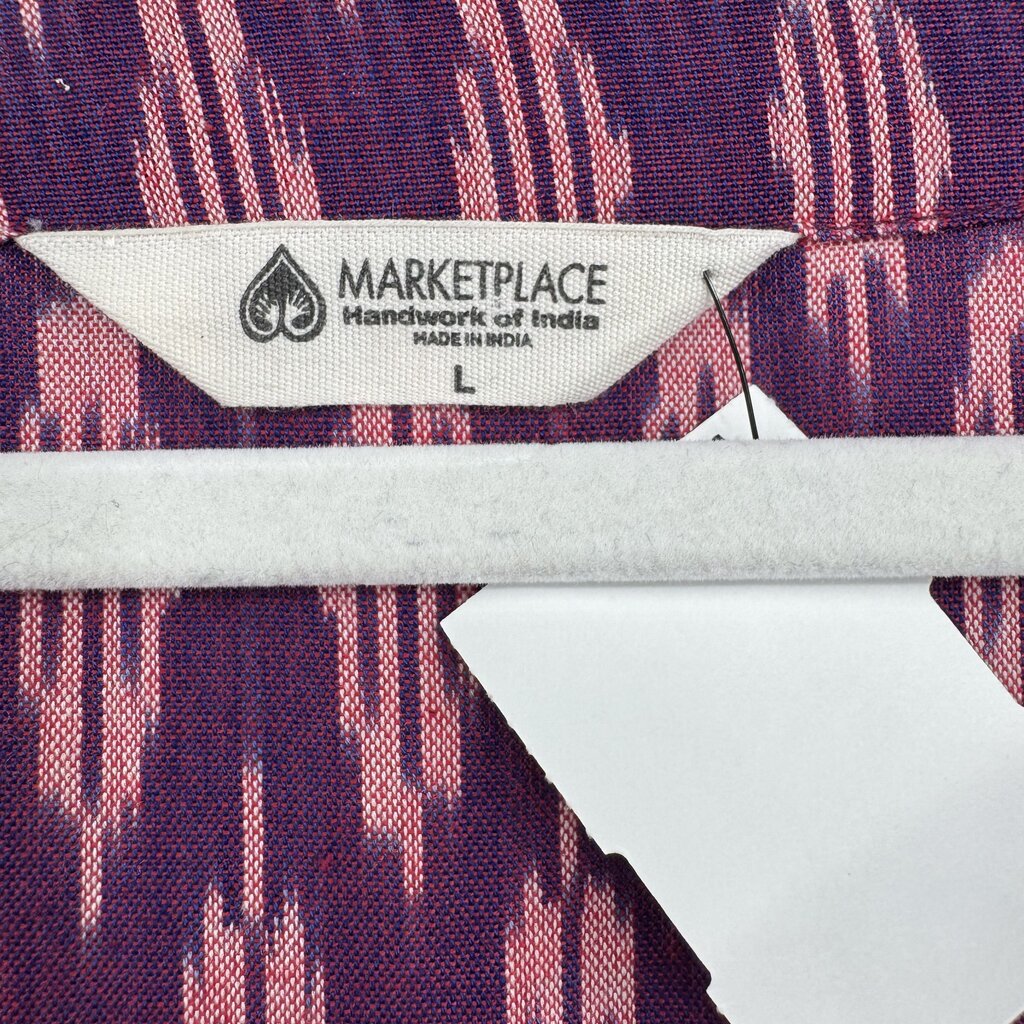 women Marketplace: Handwork of India Hand Woven Ikat Midi Purple Pink Dress L