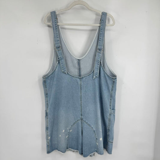 women We the Free High Roller Denim Shortalls Blue Shorts M