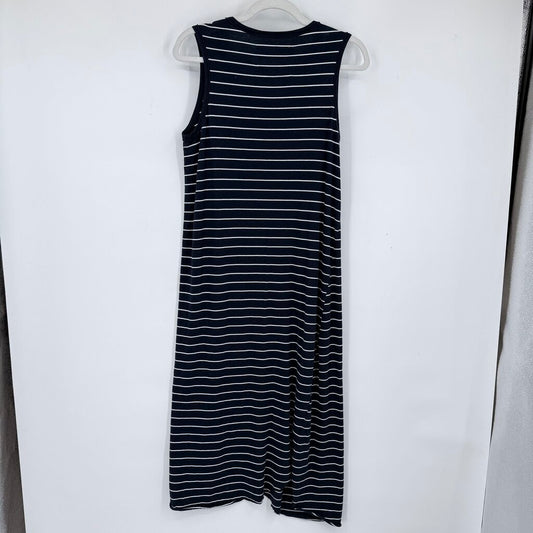 women Frank & Eileen Easy Luxe Jersey Midi Tank Navy Blue White Dress S