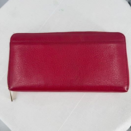 women Kate Spade Zip Around Continental Wallet Red Purse 8" x 4" x 1"
