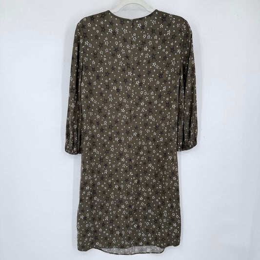 women Boden Vanessa Sketchy Stars Olive Green Dress 6L
