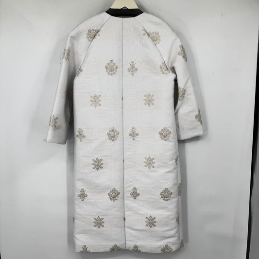 women Carlisle Collection NWT Amelia Metallic Embroidered White Jacket 2