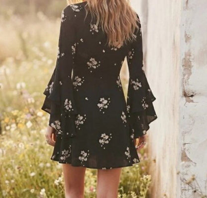 women Free People Jasmine Embroidered Mini Black White Dress 2