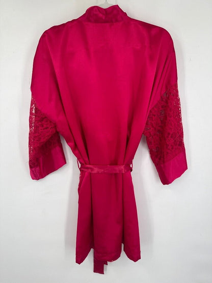 women Victoria's Secret Satin & Lace Robe Magenta Intimates/Sleepwear
