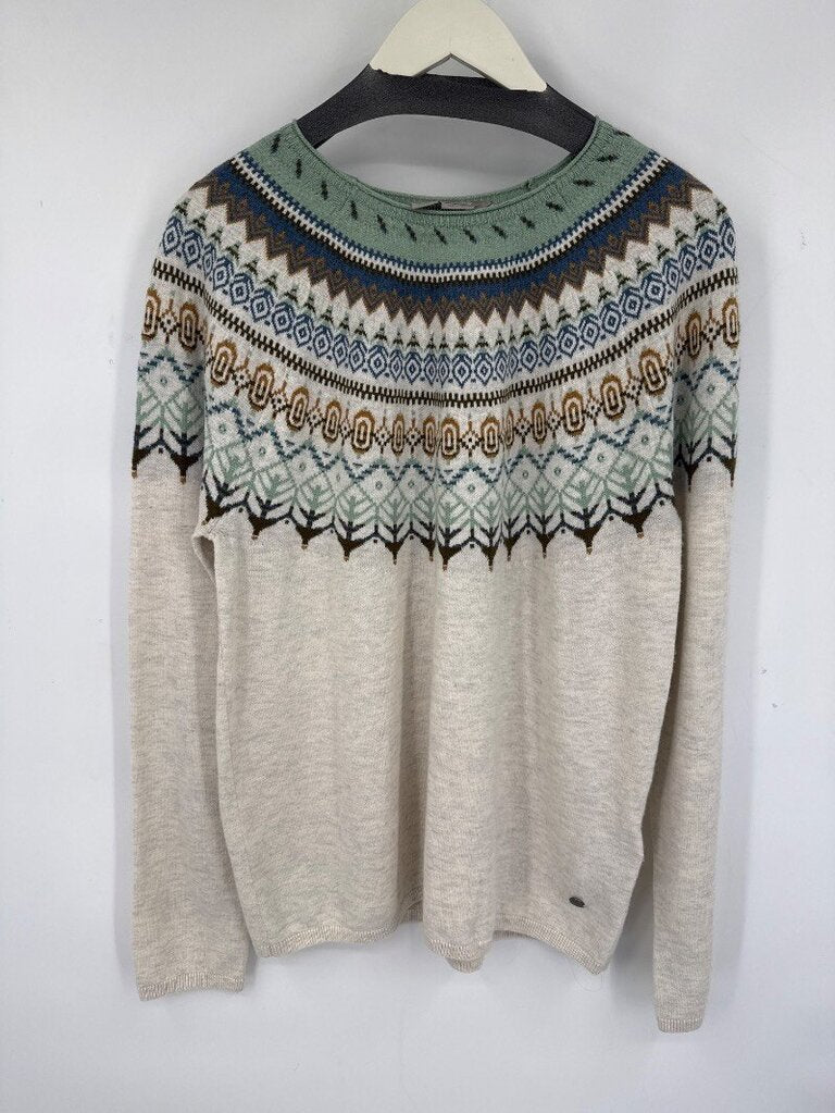 women Royal Robbins Westlands Fairisle Crew Beige Sweater