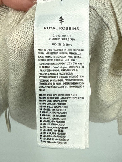 women Royal Robbins Westlands Fairisle Crew Beige Sweater