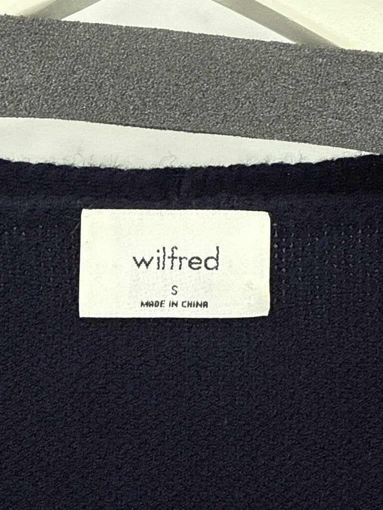 women Wilfred Cropped Deep V-Neck Knit Cardigan Navy Blue Knit Top