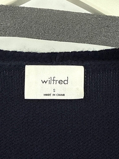 women Wilfred Cropped Deep V-Neck Knit Cardigan Navy Blue Knit Top