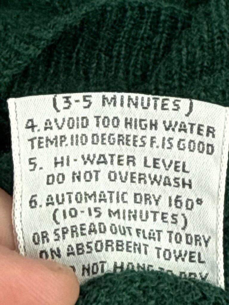 men McGregor Sportswear 100% Lamb's Wool V-Neck Sweater Green Sweater
