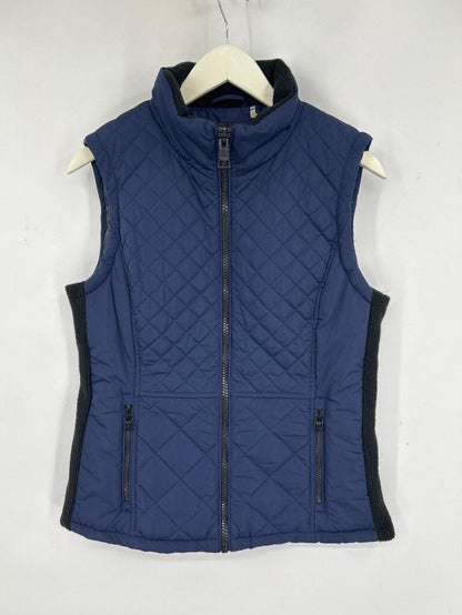 women Andrew Marc Quilted Vest M Navy Blue Jacket