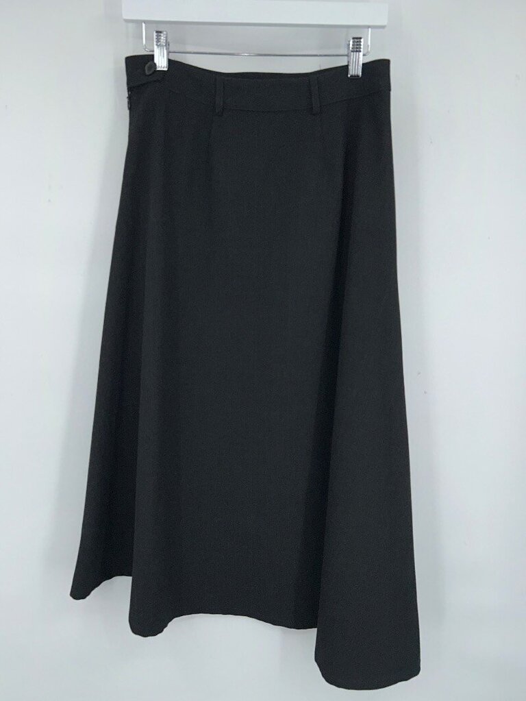 women Zara NWT Asymmetric Hem Midi Skirt M Charcoal Gray Skirt