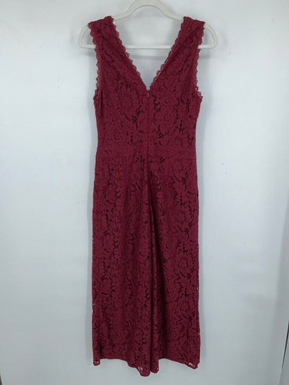 women Greylin Lace V-Neck Jumpsuit Burgundy Jumpsuit/Romper