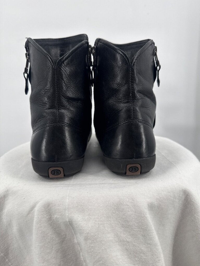 women Josef Seibel Naly 24 / Faye 05 Ruched Leather Ankle Boot Black Shoes