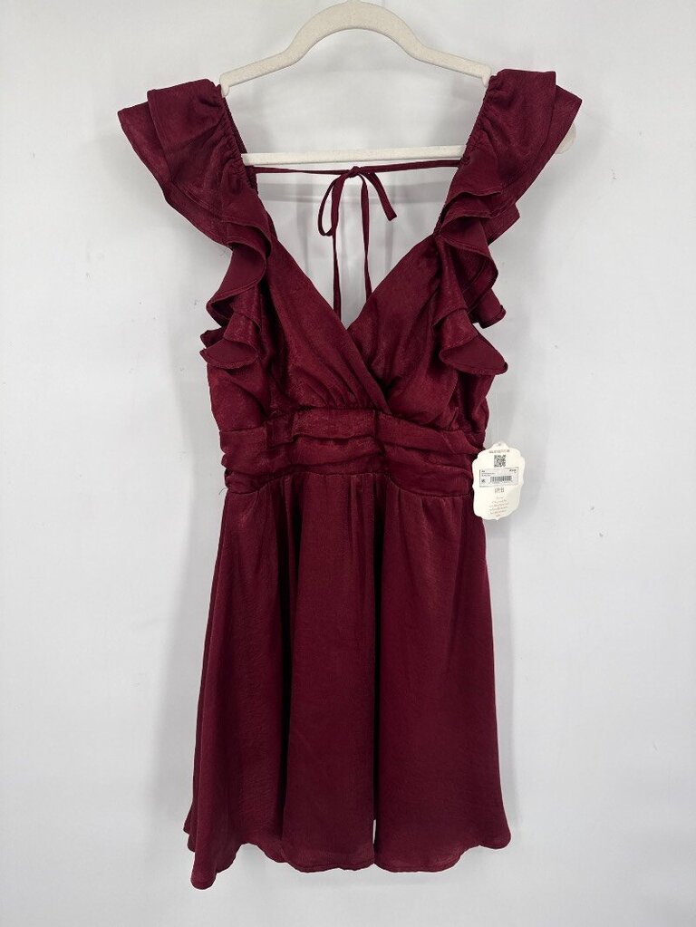 women Altar'd State NWT Ruffle Mini Burgundy Dress