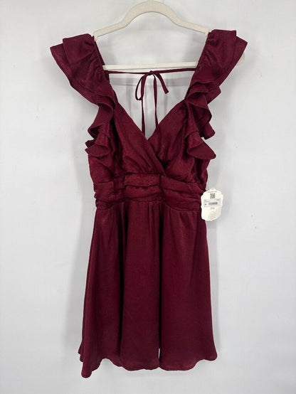 women Altar'd State NWT Ruffle Mini Burgundy Dress