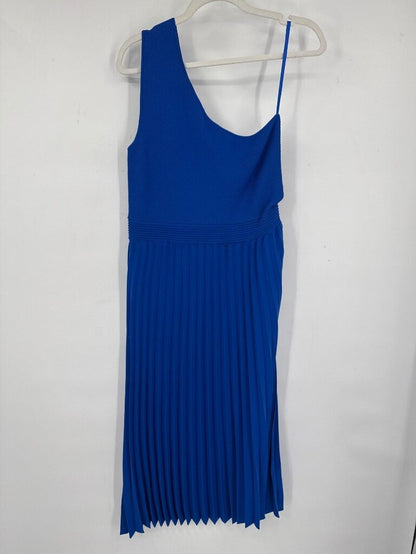 women Ted Baker NWT Miriom Asymmetric Shoulder Pleat Dress Blue Dress