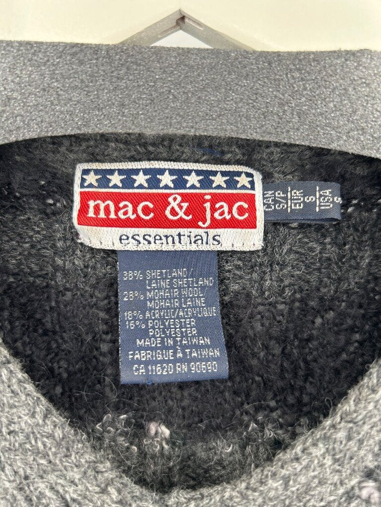 unisex Mac & Jac Essentials Striped V-Neck Sweater Charcoal Gray Sweater