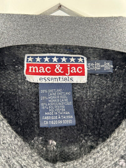 unisex Mac & Jac Essentials Striped V-Neck Sweater Charcoal Gray Sweater
