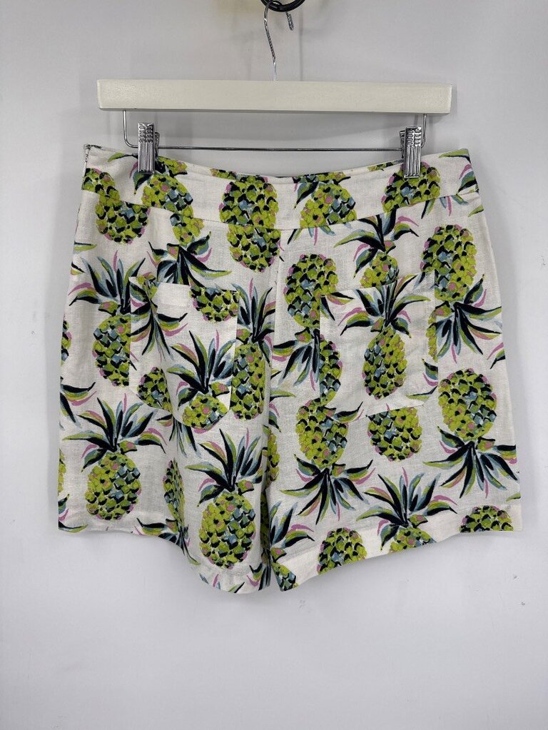 women Boden Georgina Pineapple Print Linen Shorts White Shorts