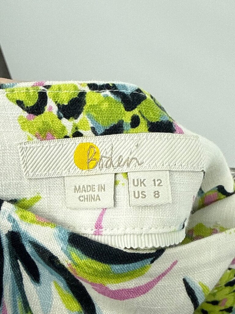 women Boden Georgina Pineapple Print Linen Shorts White Shorts