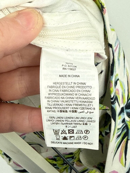 women Boden Georgina Pineapple Print Linen Shorts White Shorts