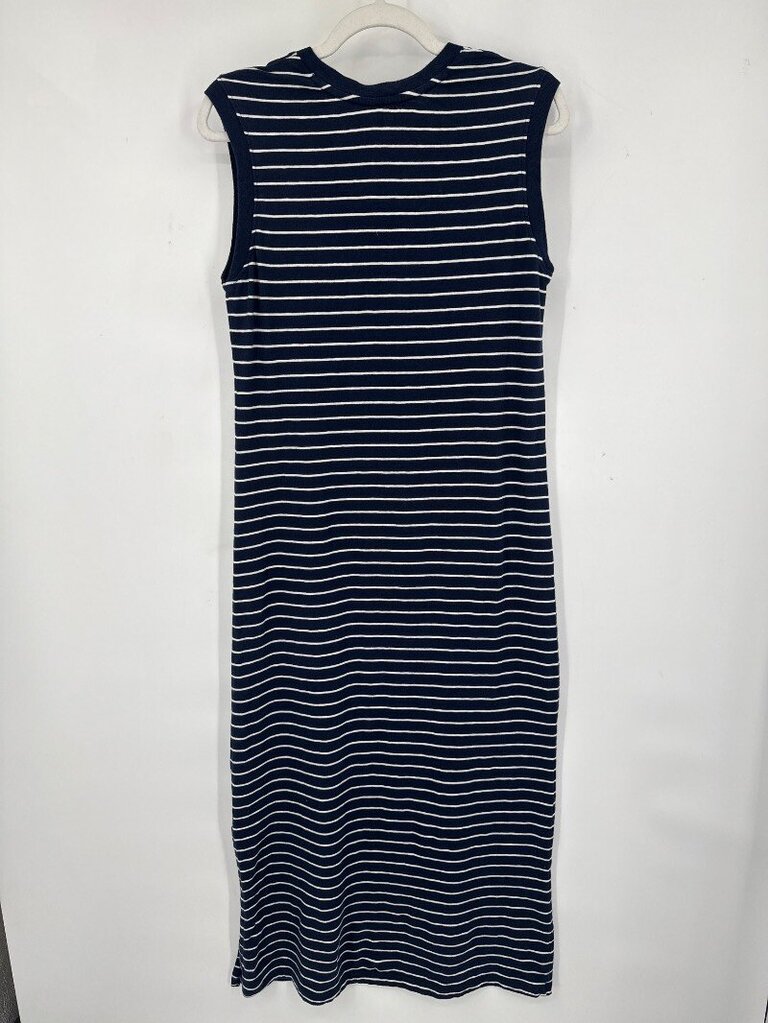 women pact Striped Organic Cotton Sleeveless Midi Dress Navy Blue Dress