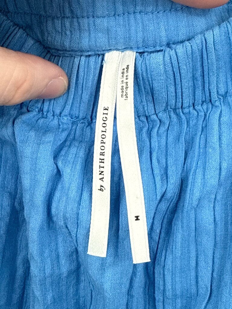 women Anthropologie Tiered Gauze Maxi Skirt Blue Skirt