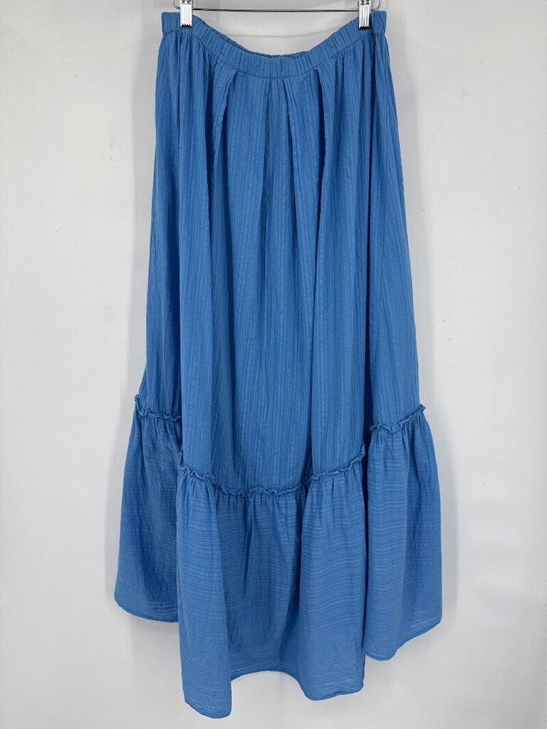 women Anthropologie Tiered Gauze Maxi Skirt Blue Skirt