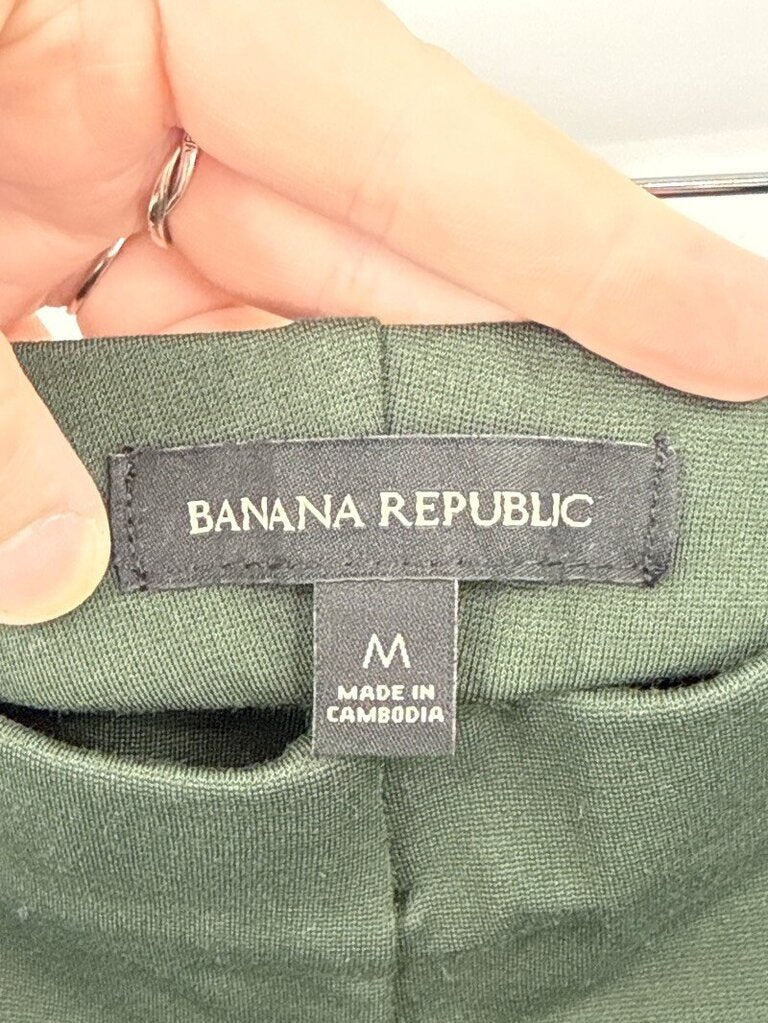 women Banana Republic High Rise Slim Drapey Ponte Pull-On Pants Olive Green Pants