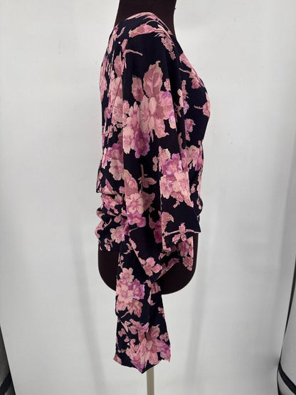 women Free People Kimono Wrap Crop Top Multi Woven Top