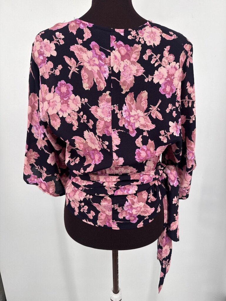 women Free People Kimono Wrap Crop Top Multi Woven Top