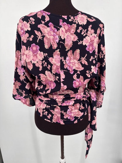 women Free People Kimono Wrap Crop Top Multi Woven Top