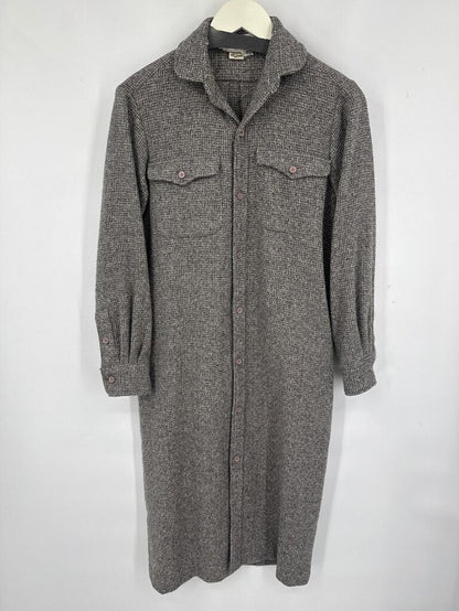 women Leonard Sunshine Wool Belted Shirt Dress Charcoal Gray Dress 8